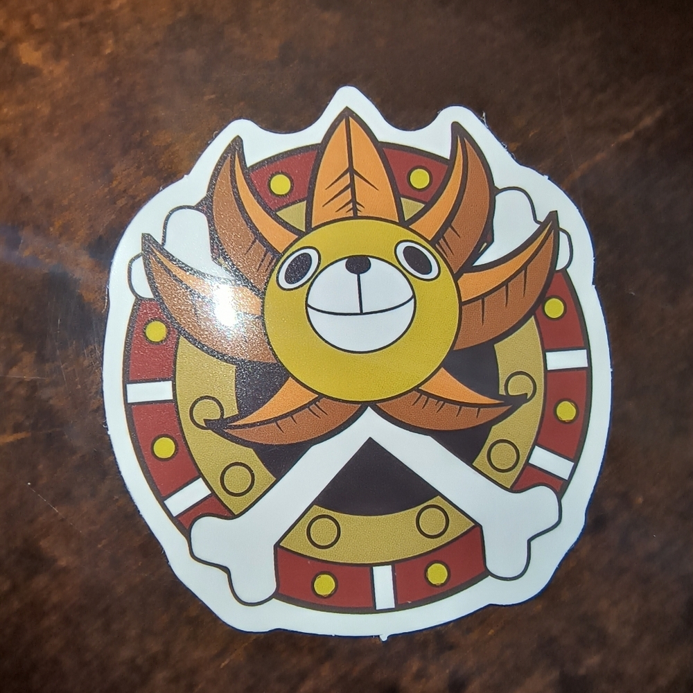 Sunny Pirate Emblem Sticker - Yellow & Red Home Design Decal
